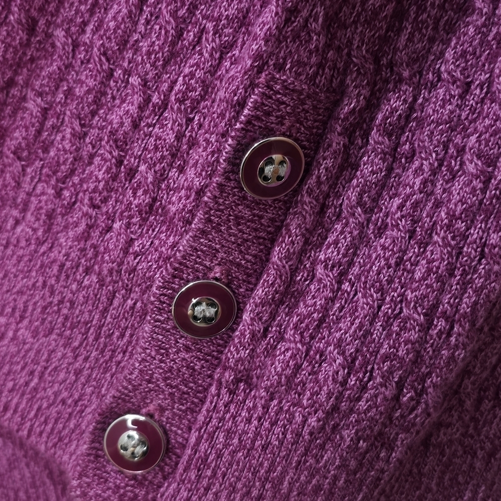 Karen Scott Magenta Cowl Neck Sweater 100% Cotton Petites Medium - Picture 8 of 10